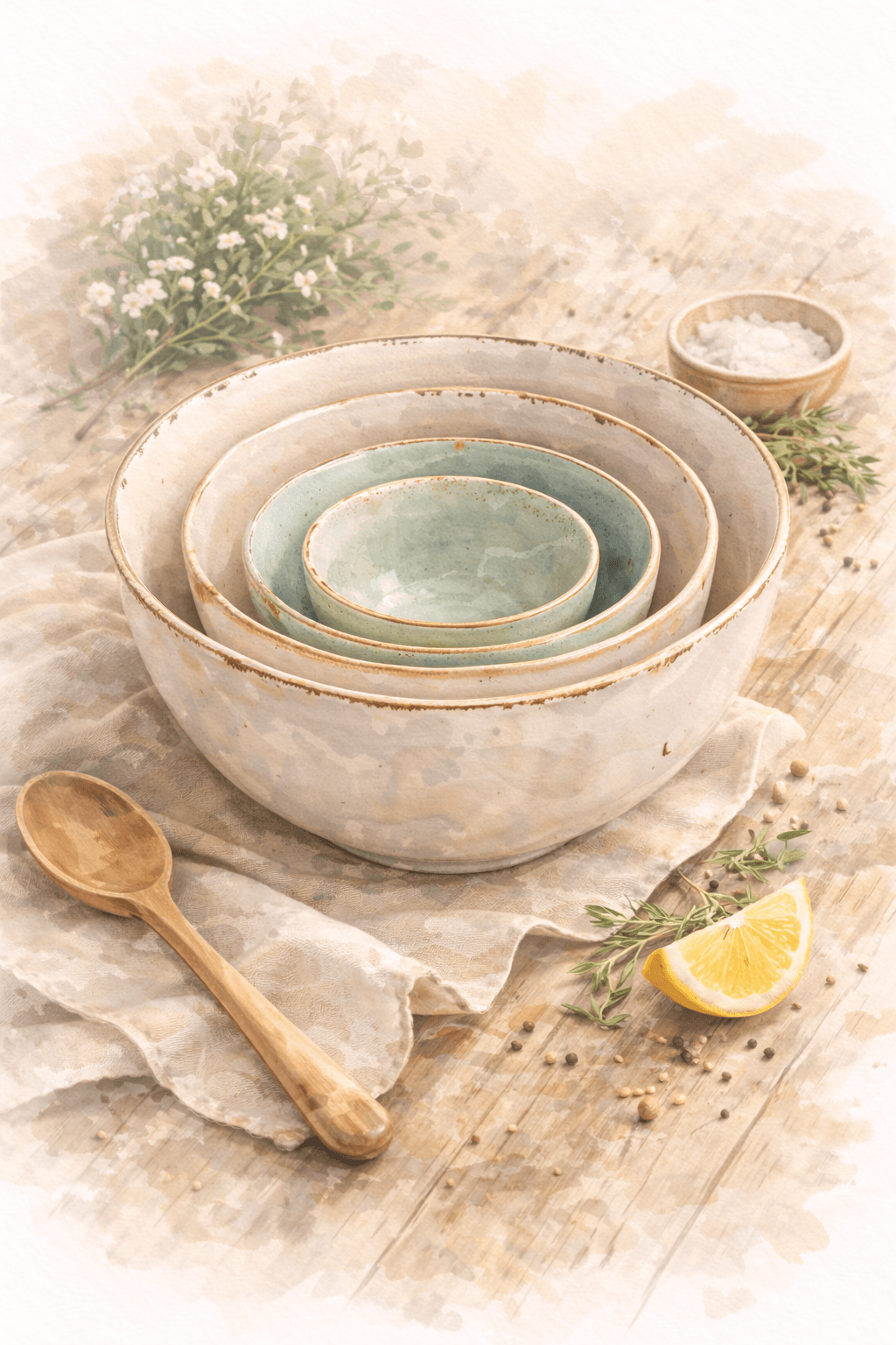 Conjunto de bowls de cerâmica